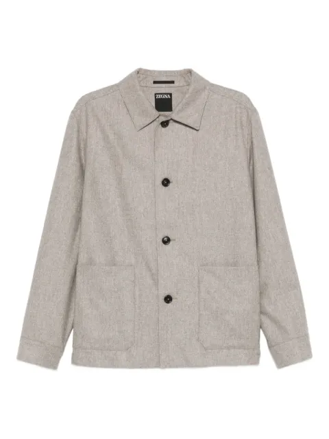 Zegna chamarra con botones y bolsillo de parche