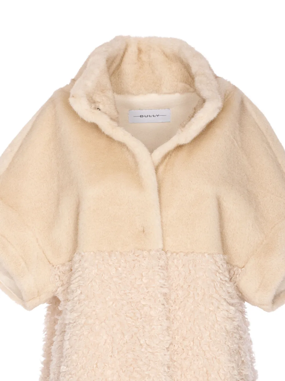 Bully Stand-collar Short-sleeve Coat In Neutral