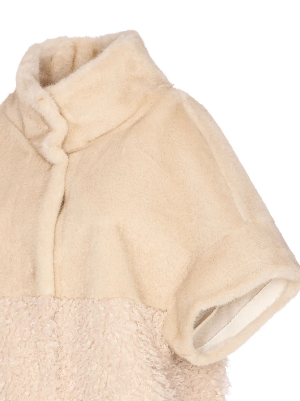 Bully Stand-collar Short-sleeve Coat In Neutral