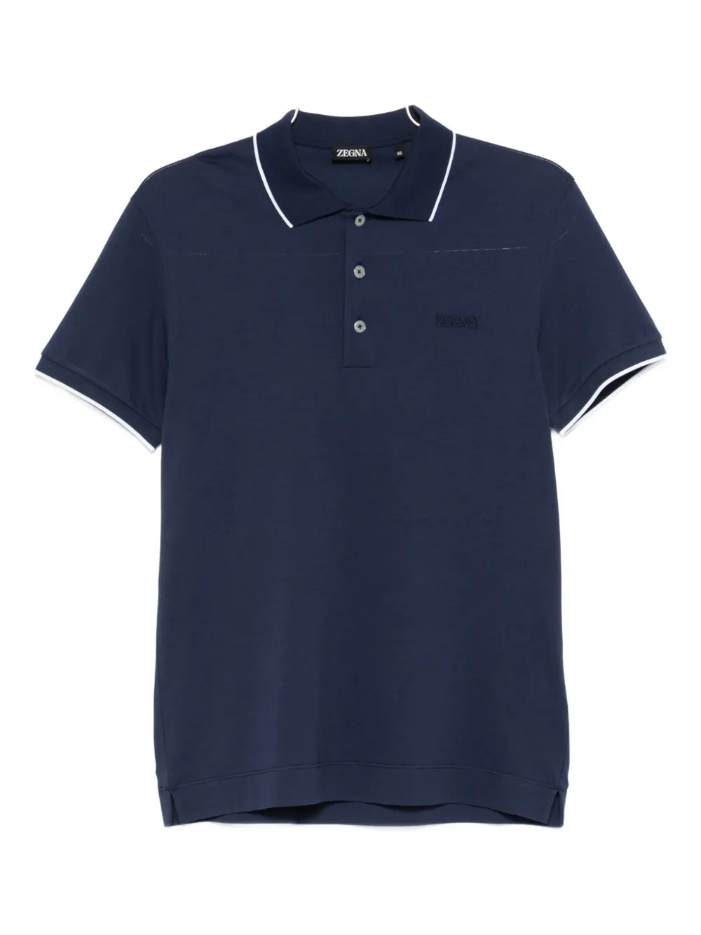 Zegna Polo con colletto a contrasto - Blu