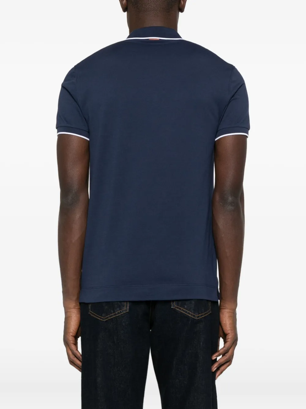 Zegna Poloshirt met contrasterende kraag Blauw
