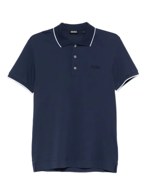 Zegna polo à col contrastant