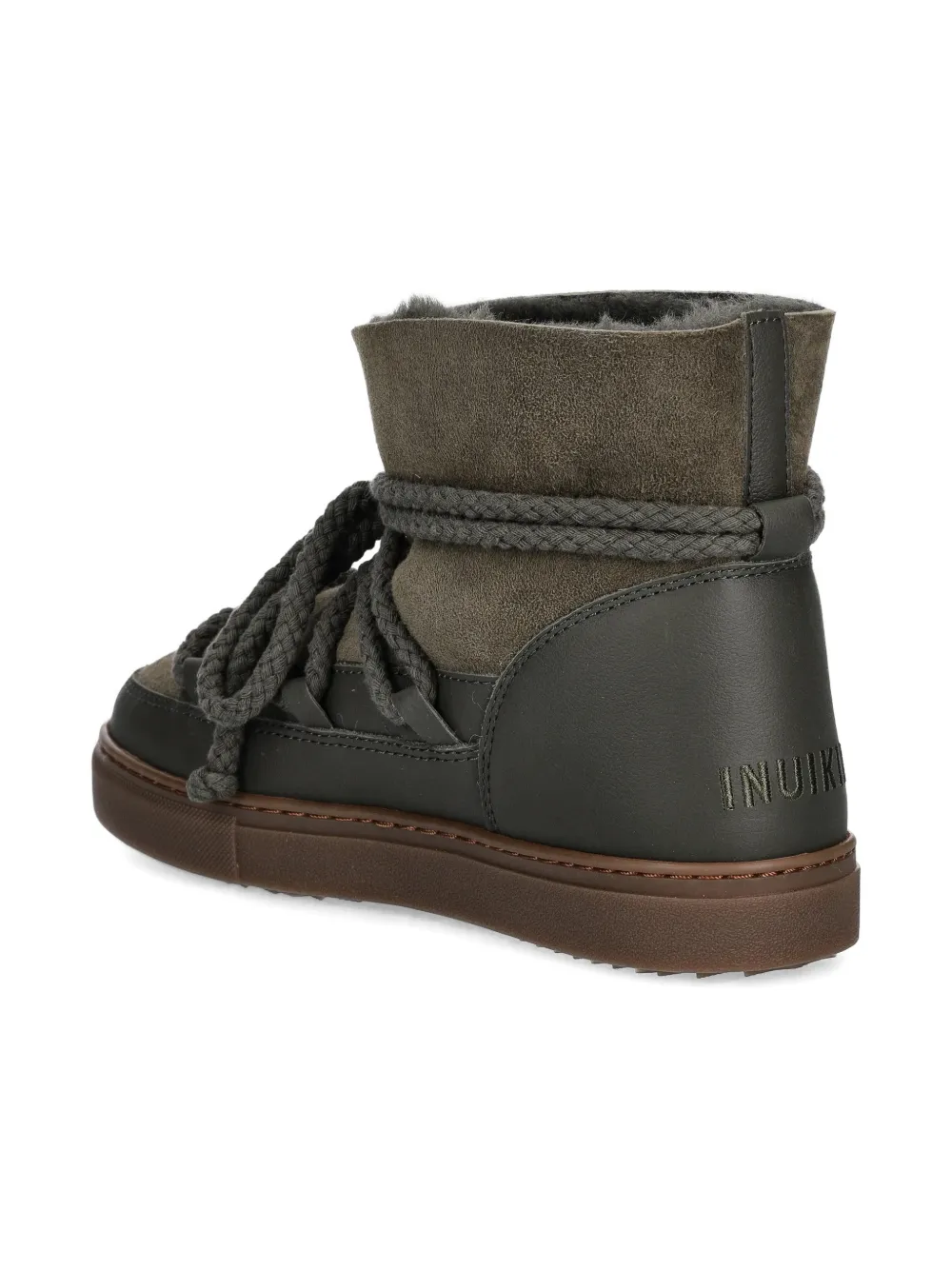 Inuikii Laarzen met afwerking van lamswol en touw Groen