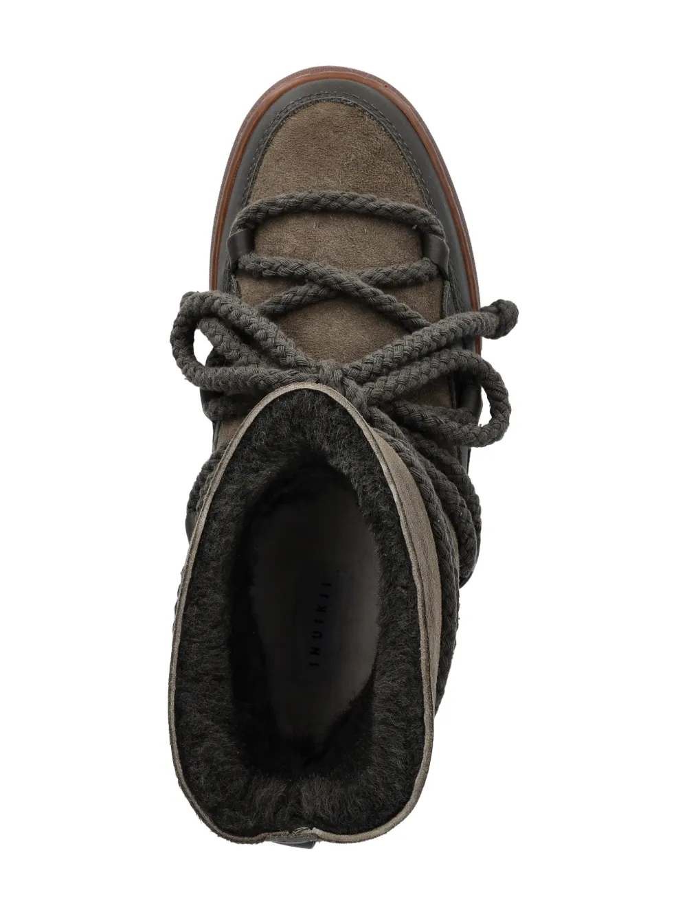 Inuikii Laarzen met afwerking van lamswol en touw Groen