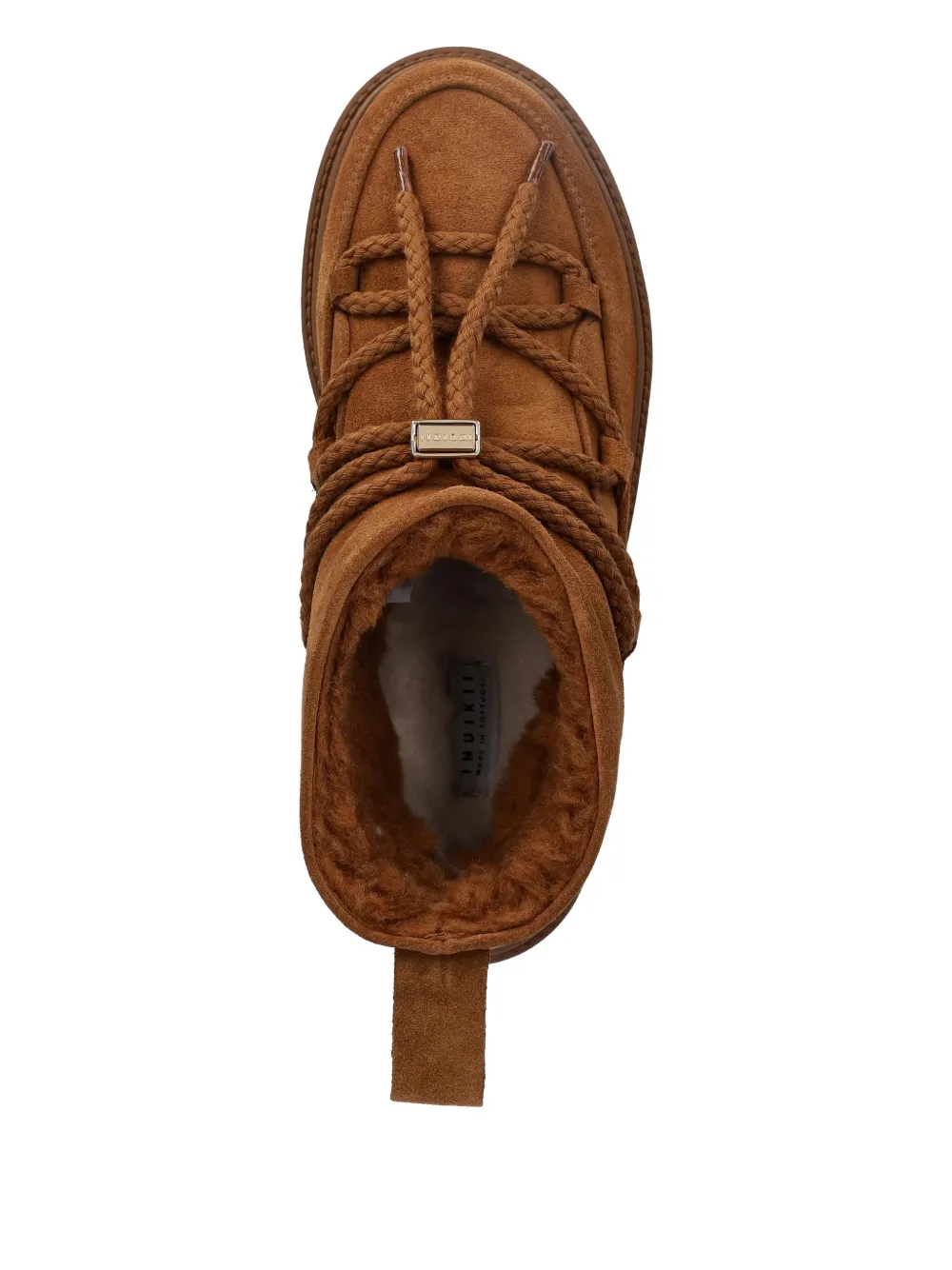 Inuikii Lace-up Braided Platform Boots In Brown