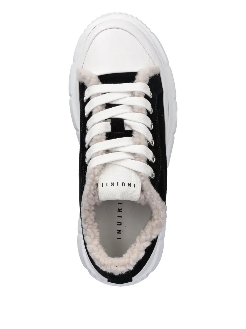 Inuikii Matilda Curly Fleece Platform Sneakers In Black