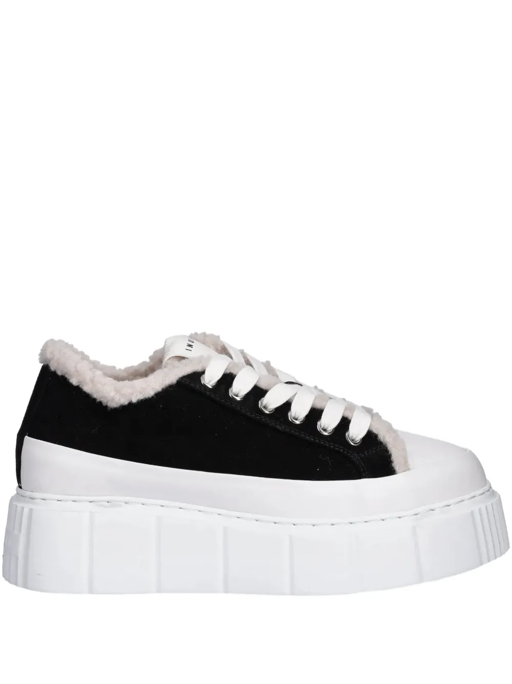 Inuikii Matilda Curly fleece platform sneakers | Black | Image 1