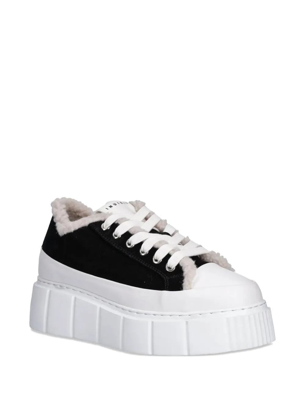 Inuikii Matilda Curly fleece platform sneakers - Zwart