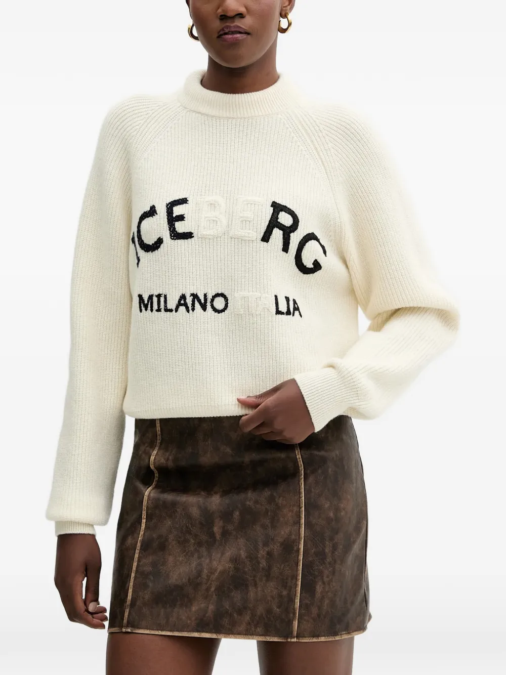 Iceberg logo knitted sweater - Toni neutri