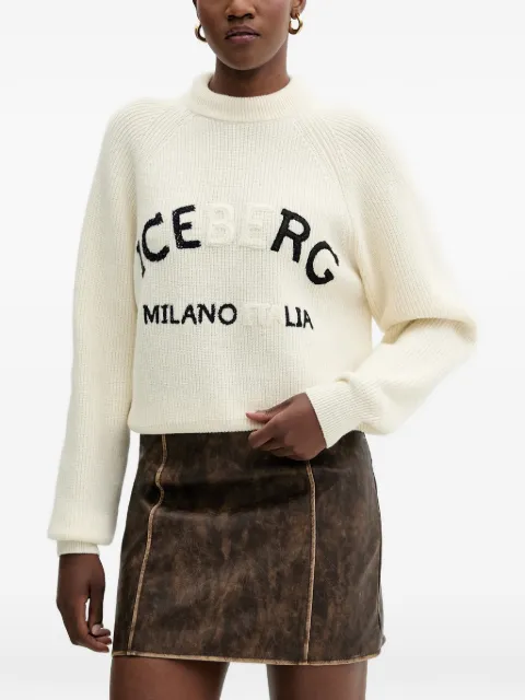 Iceberg pull en maille torsadée à logo brodé