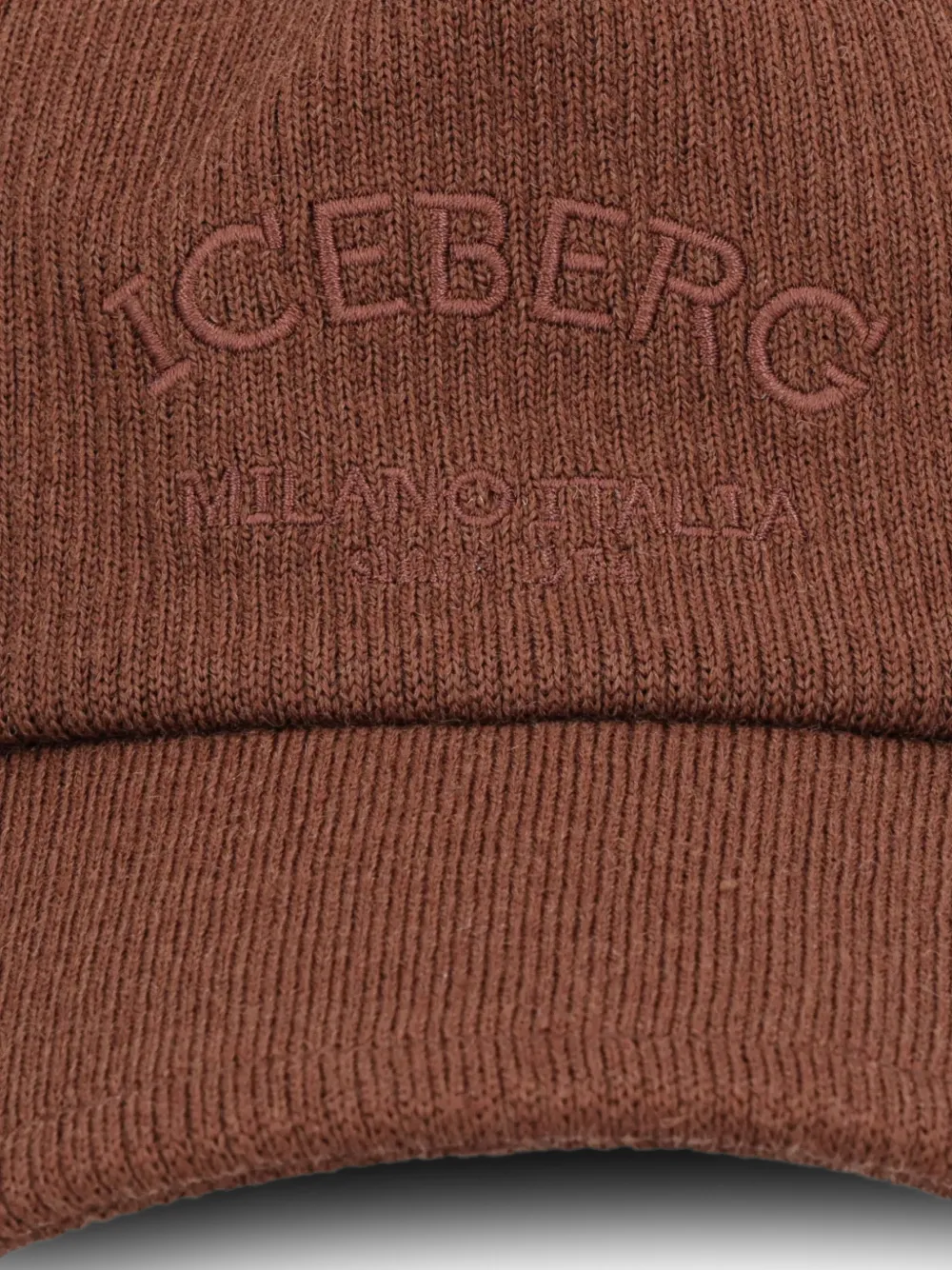  Iceberg Ribbed Baseball Cap - Brown 