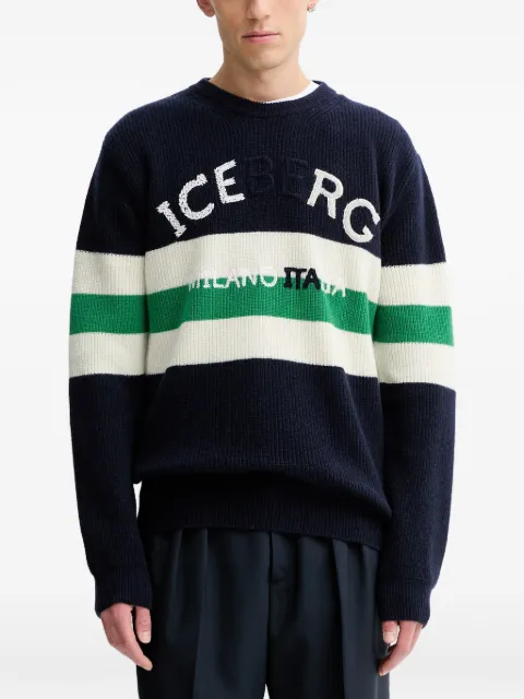 Iceberg intarsia striped sweater