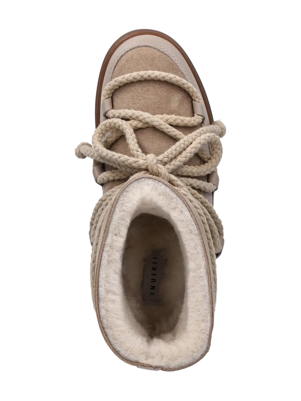 Inuikii shearling-trim rope-detail boots Beige
