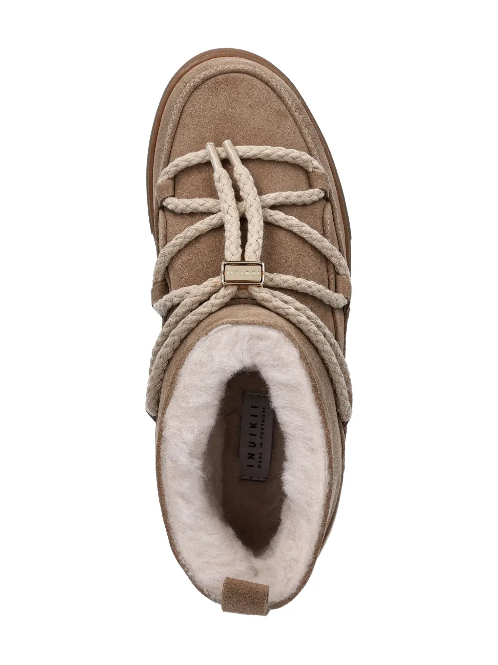 Inuikii rope-detail fleece-lining boots Beige