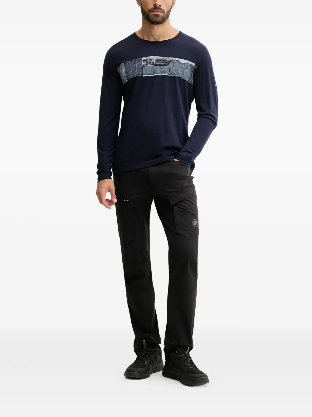 icebreaker graphic-print long-sleeve base layer | Base Layers | Image 2
