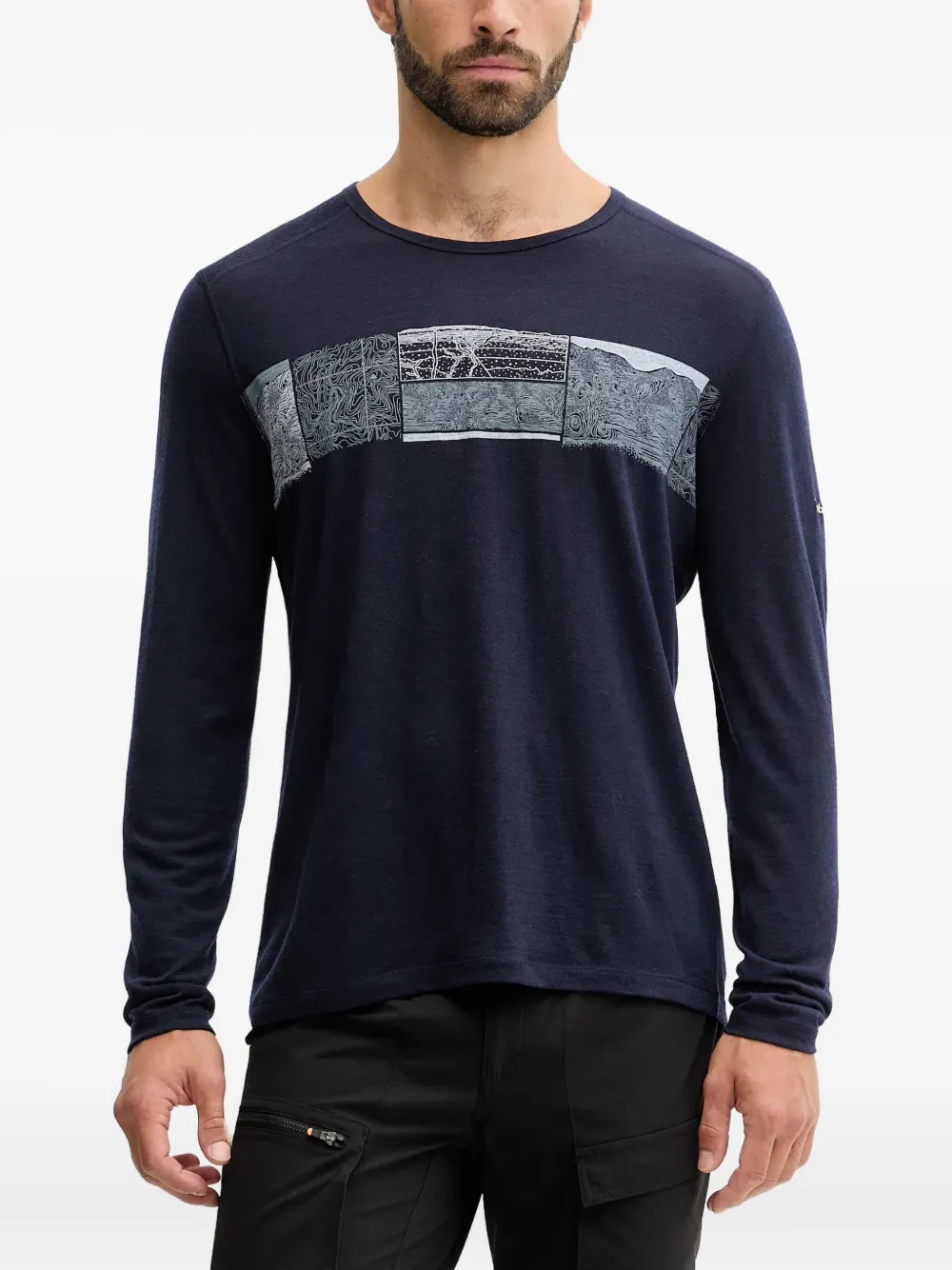 icebreaker graphic-print long-sleeve base layer | Blue | Image 1