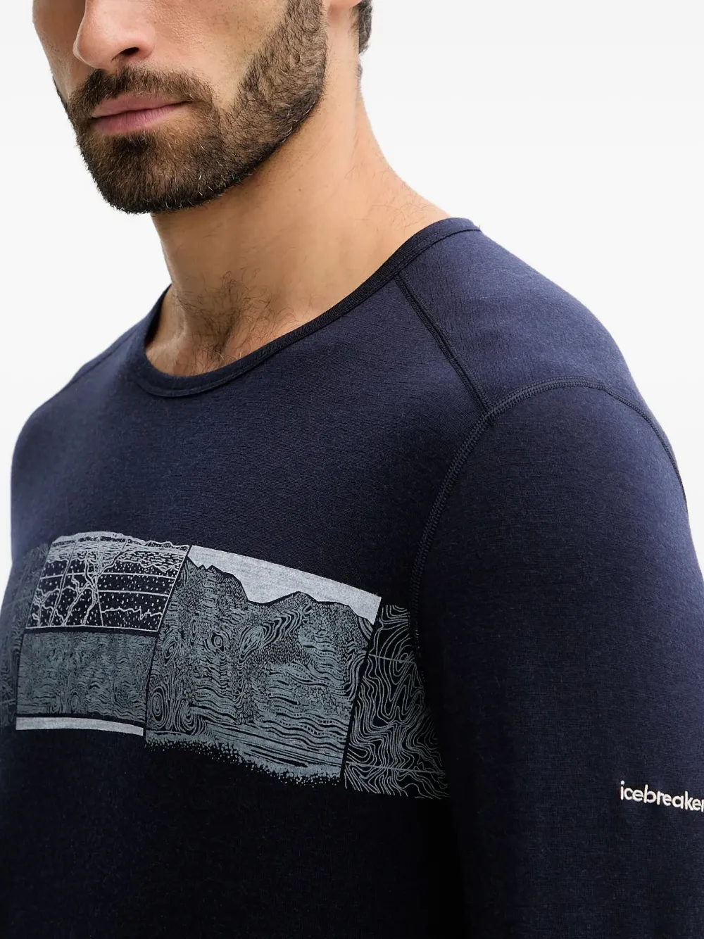 icebreaker Basislaag met grafische print Blauw