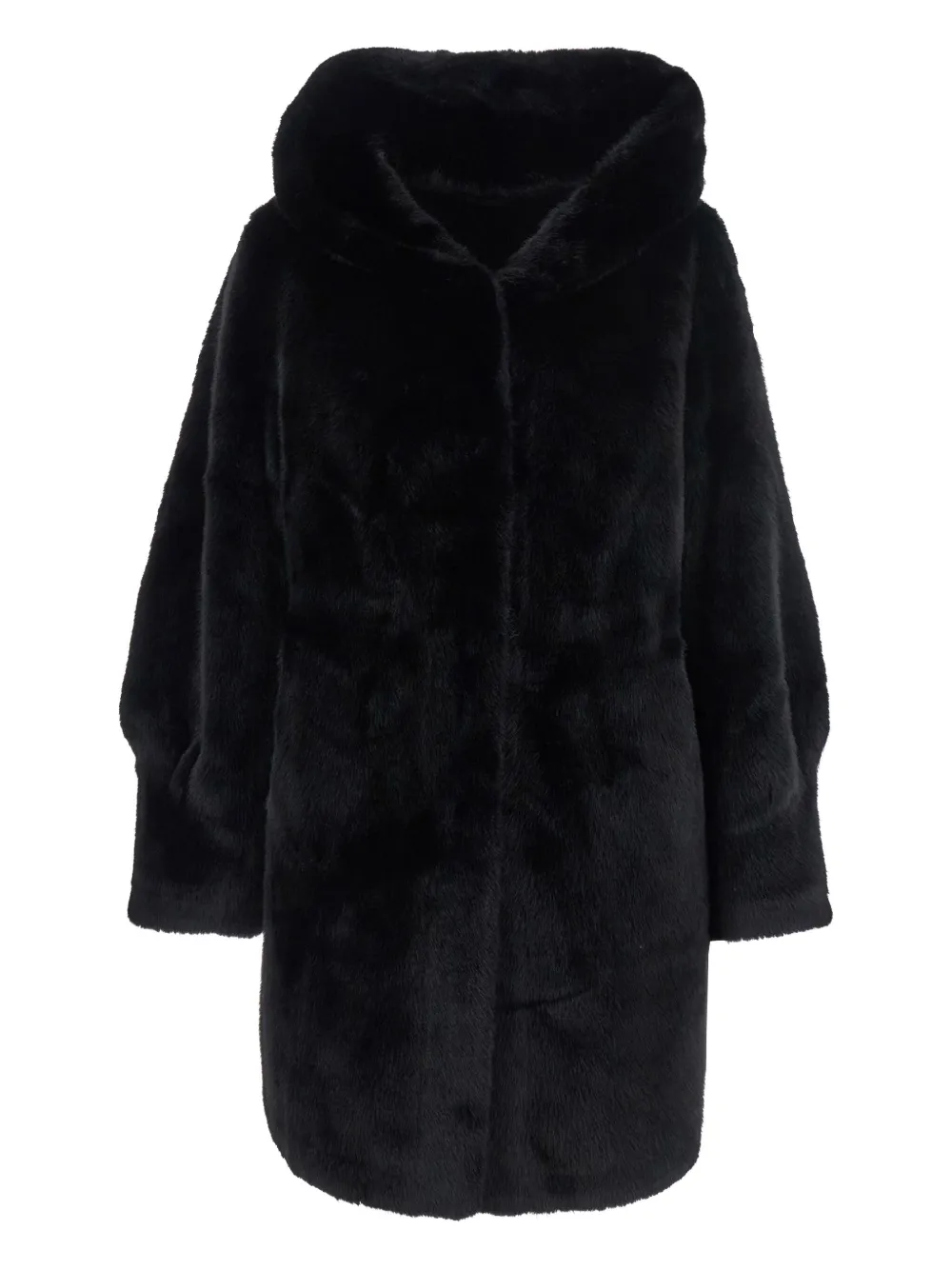 Giovanni Paris hooded faux-fur coat | Black | Image 1