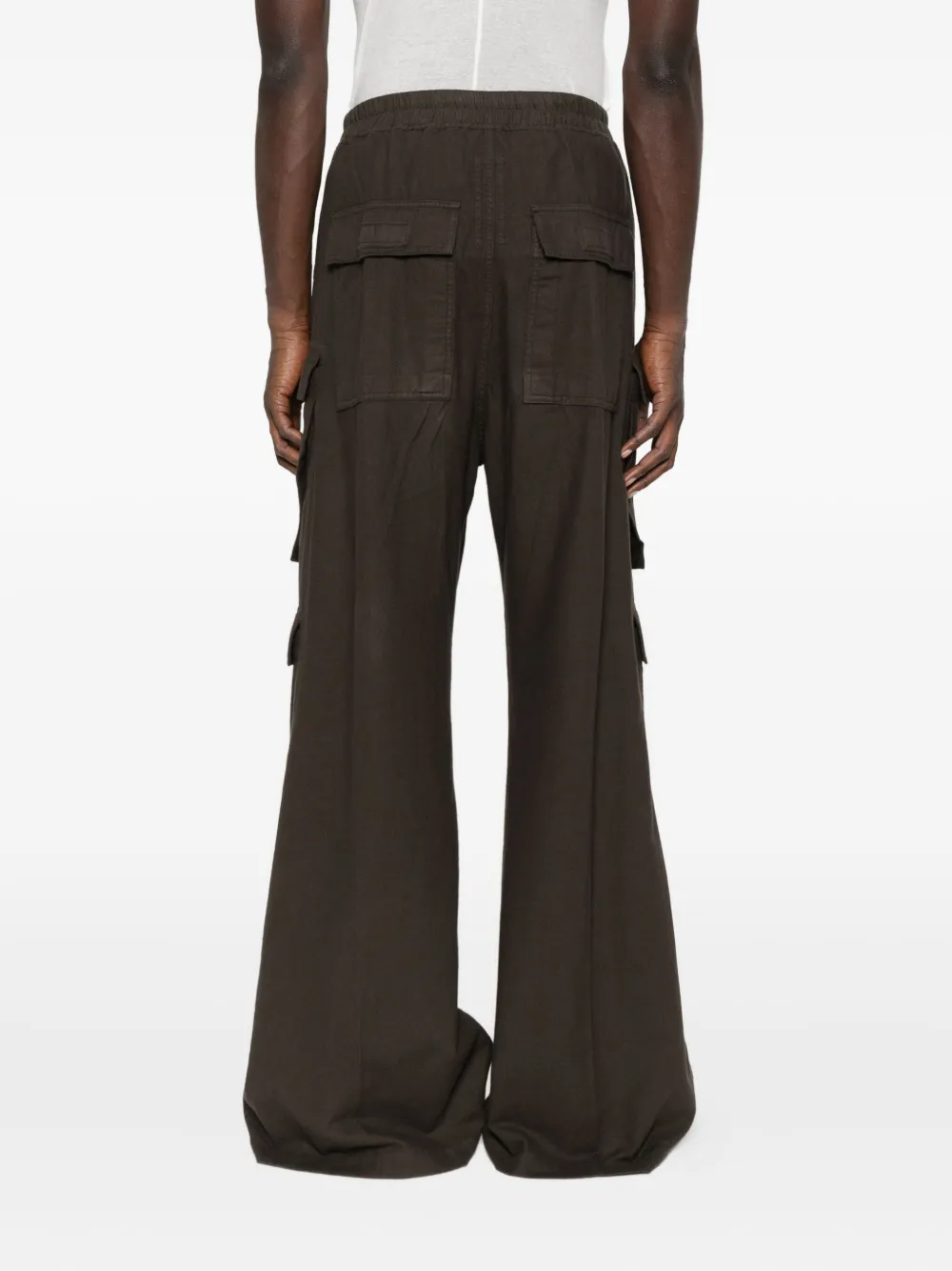 Rick Owens Drkshdw Dark Powder Grey Nylon Double Cargo Jumbo Belas Trousers In Brown