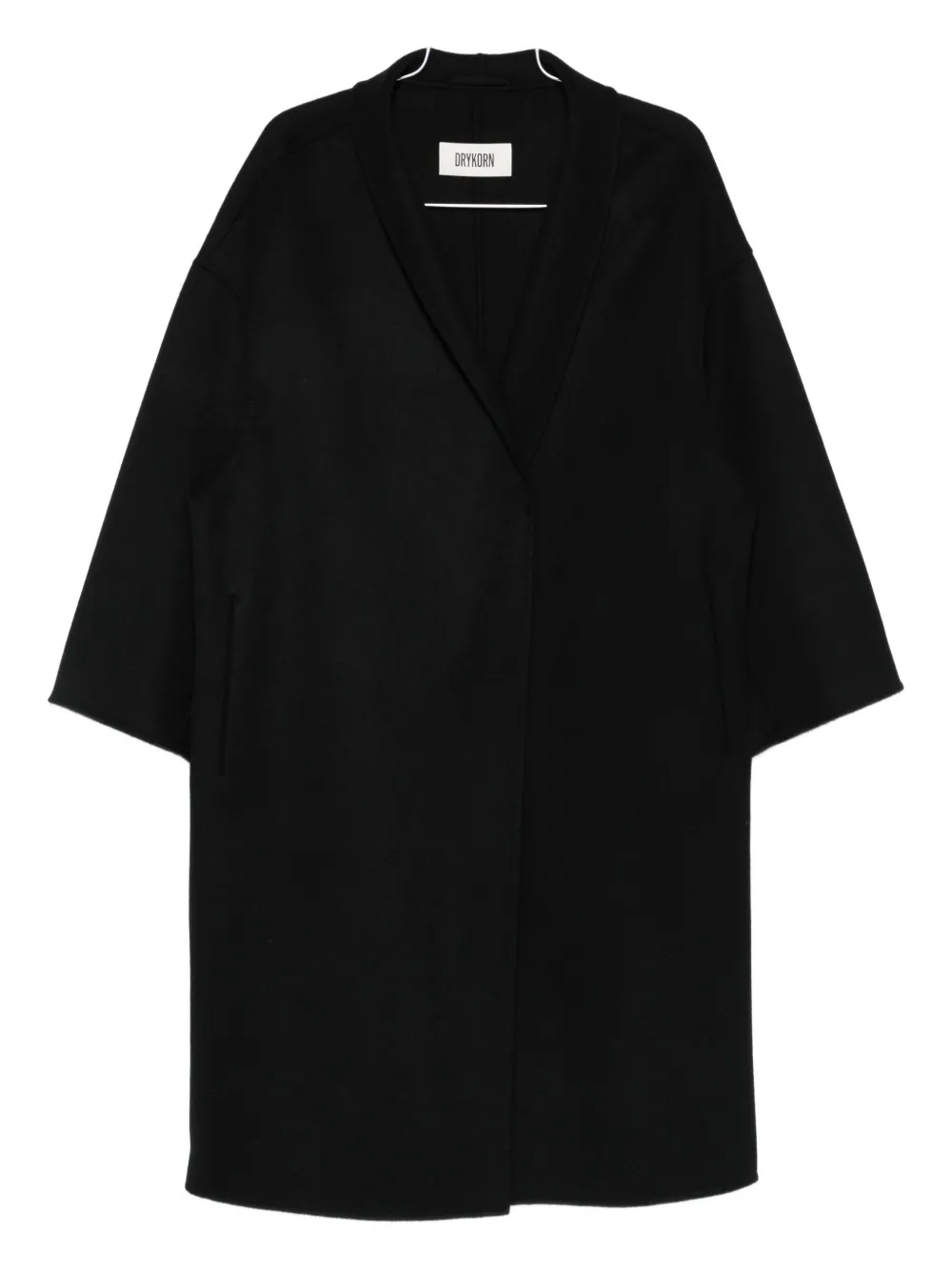 Drykorn V-neck button-front coat | Black | Image 1