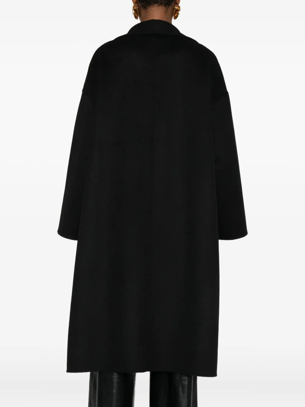 Drykorn V-neck Button-front Coat In Black