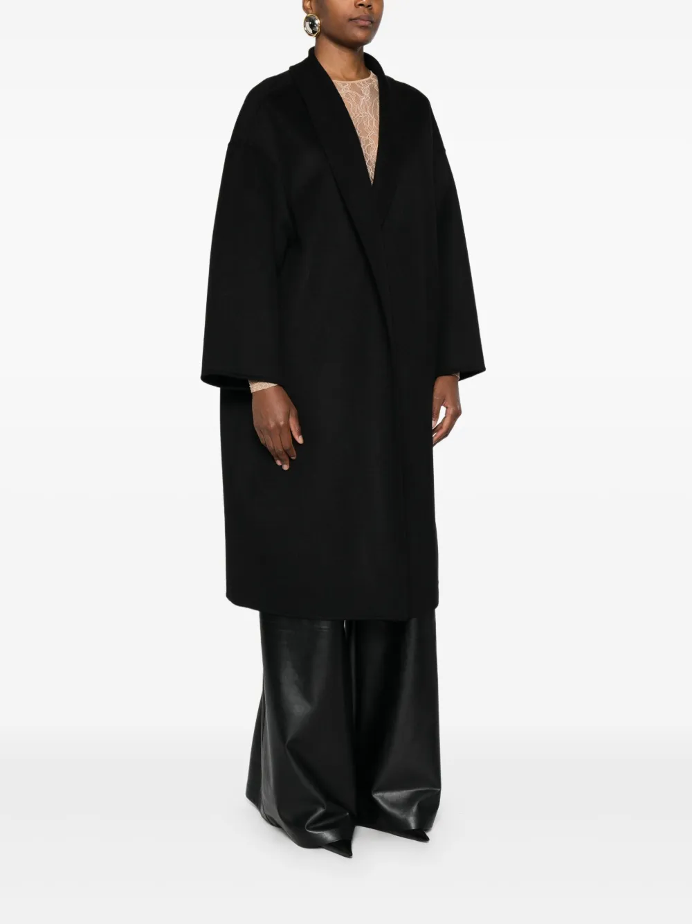 Drykorn Jas met V-hals en knopen Zwart