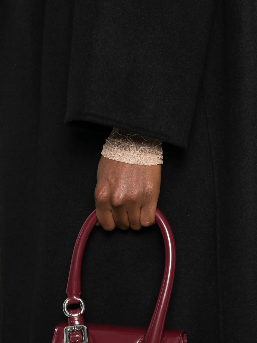 Drykorn Jas met V-hals en knopen Zwart