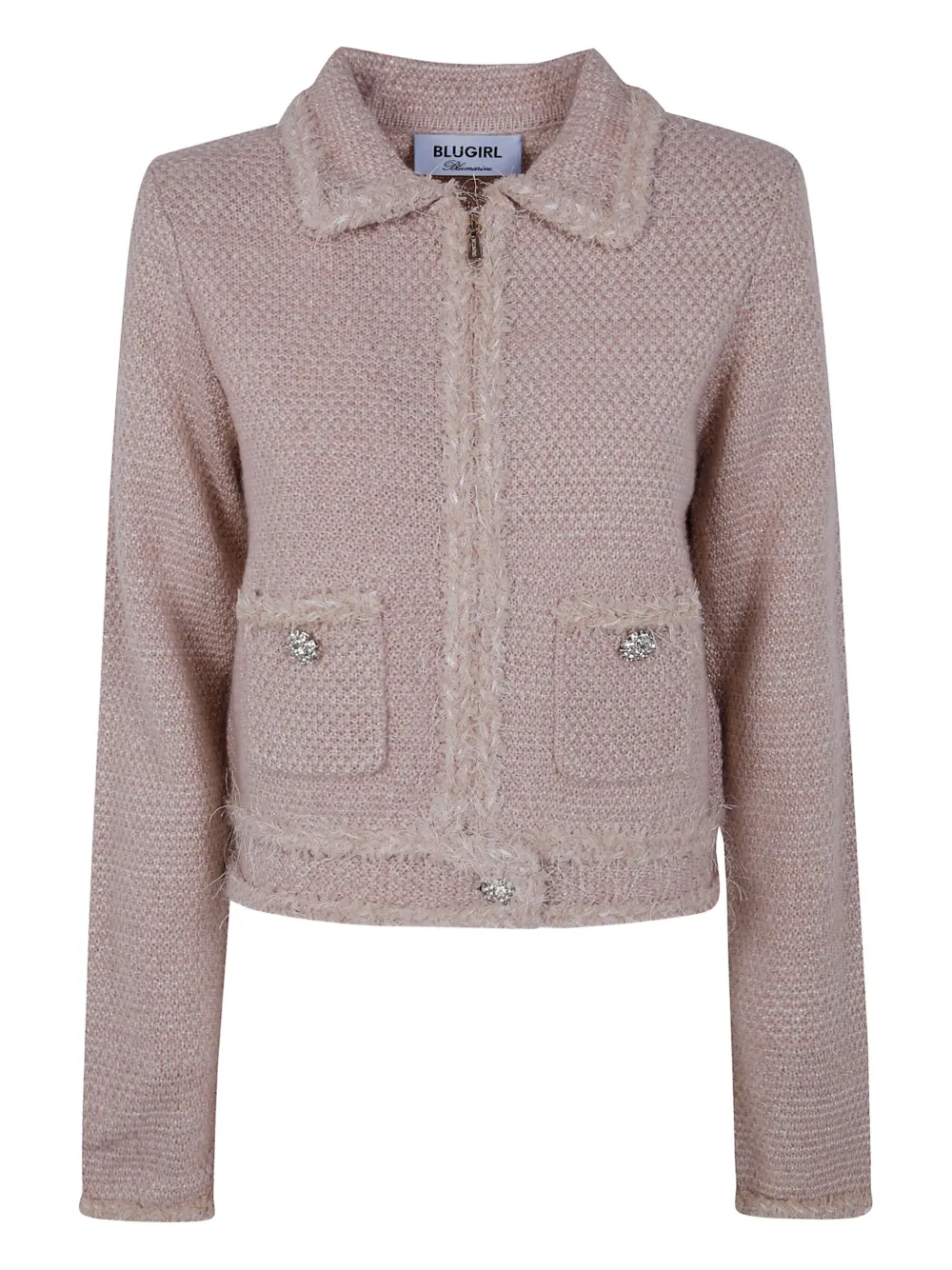 Blugirl crystal-embellished tweed cardigan | Pink | Image 1