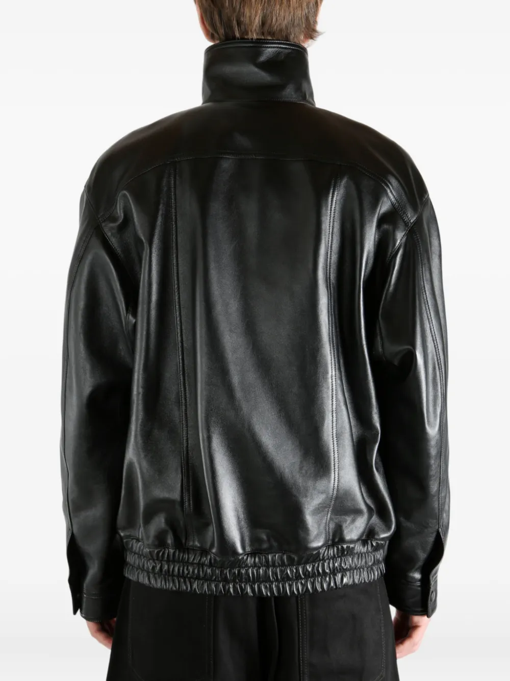 Saint Laurent Leather Jacket In Black