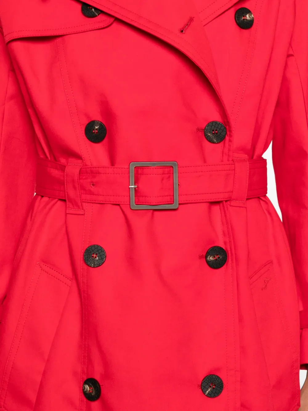 Jacquemus Belted Trench Coat With Structured Collar In Red