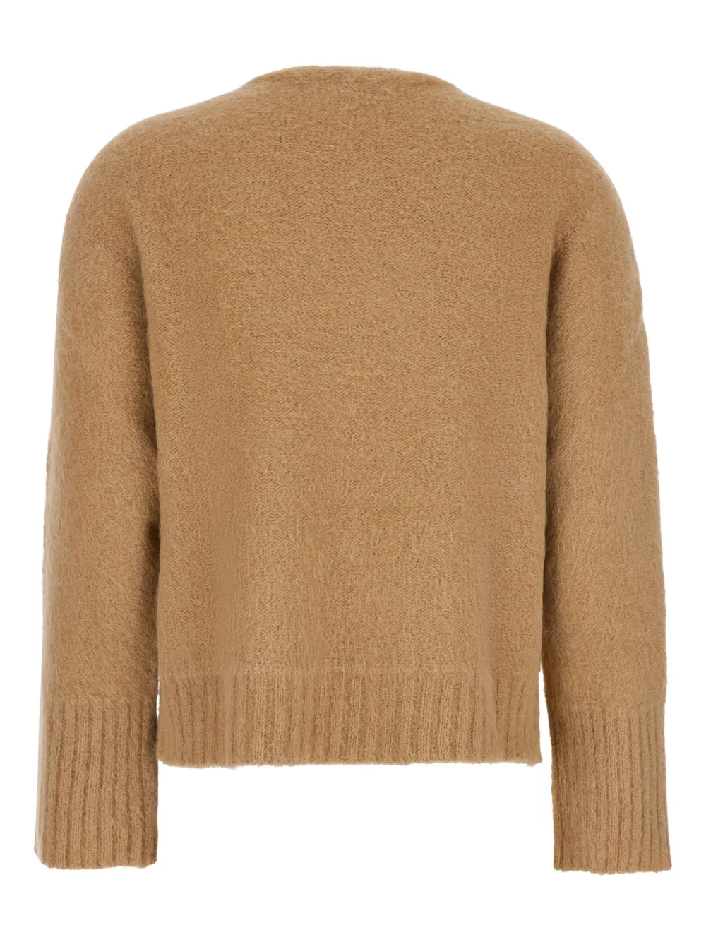 Antonelli Adriano Beige Sweater With Brushed-effect In Wool Blend Woman In Brown
