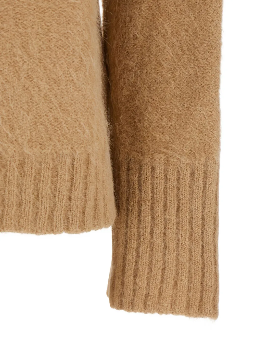 Antonelli Adriano Beige Sweater With Brushed-effect In Wool Blend Woman In Brown
