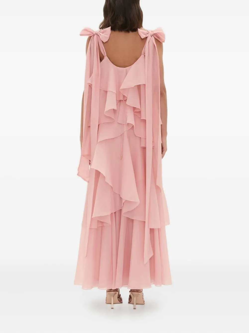 Aje Gracie Ruffled Bow Maxi Dress In Pink
