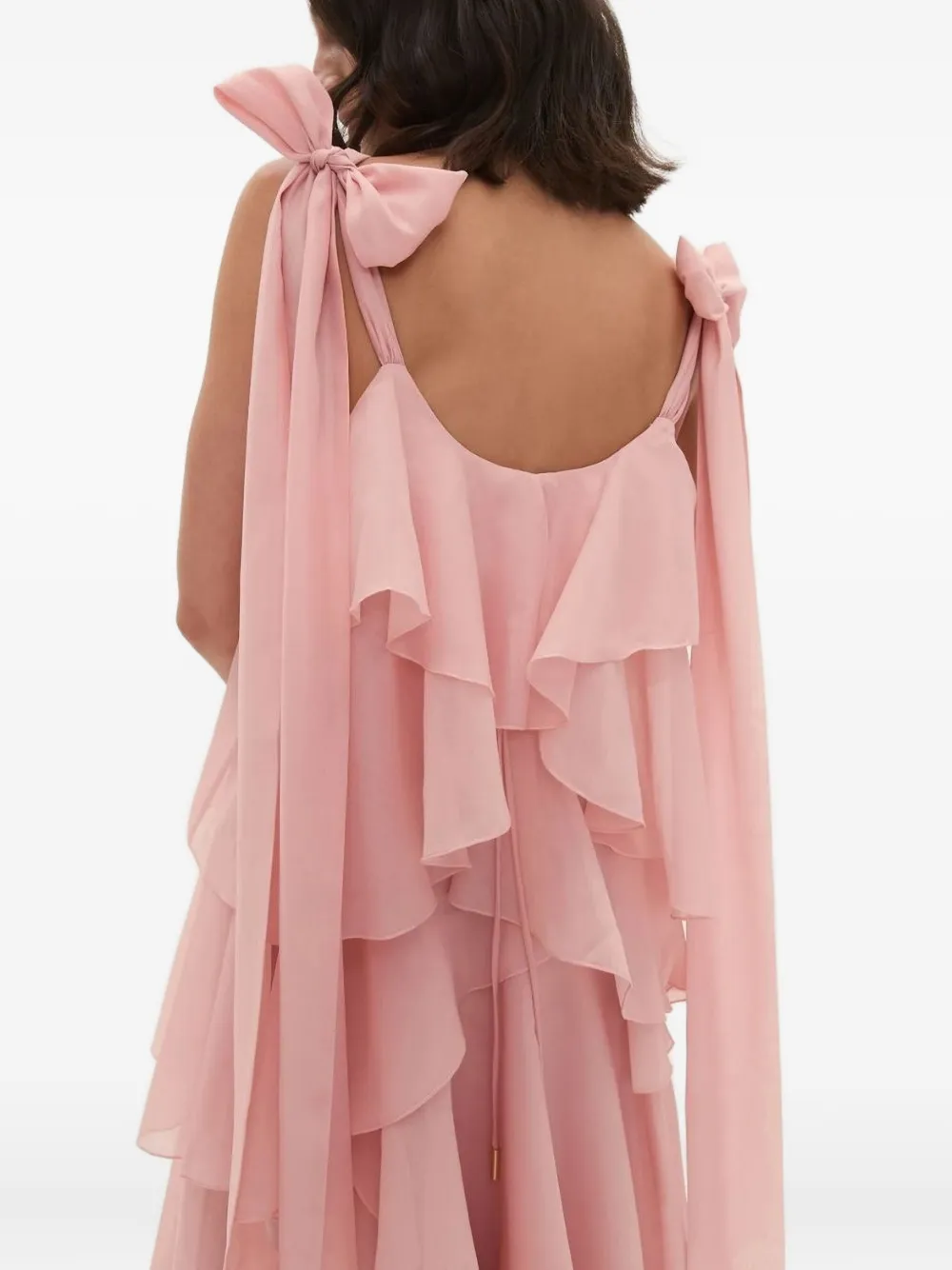 Aje Gracie Ruffled Bow Maxi Dress In Pink