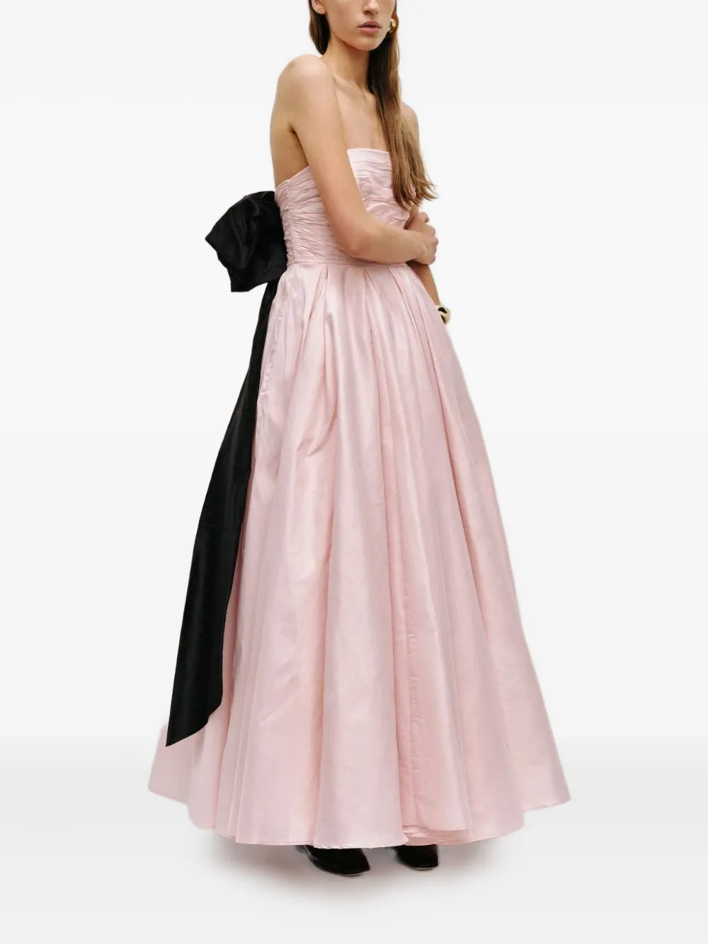 Aje Bow Strapless Maxi Dress In Pink
