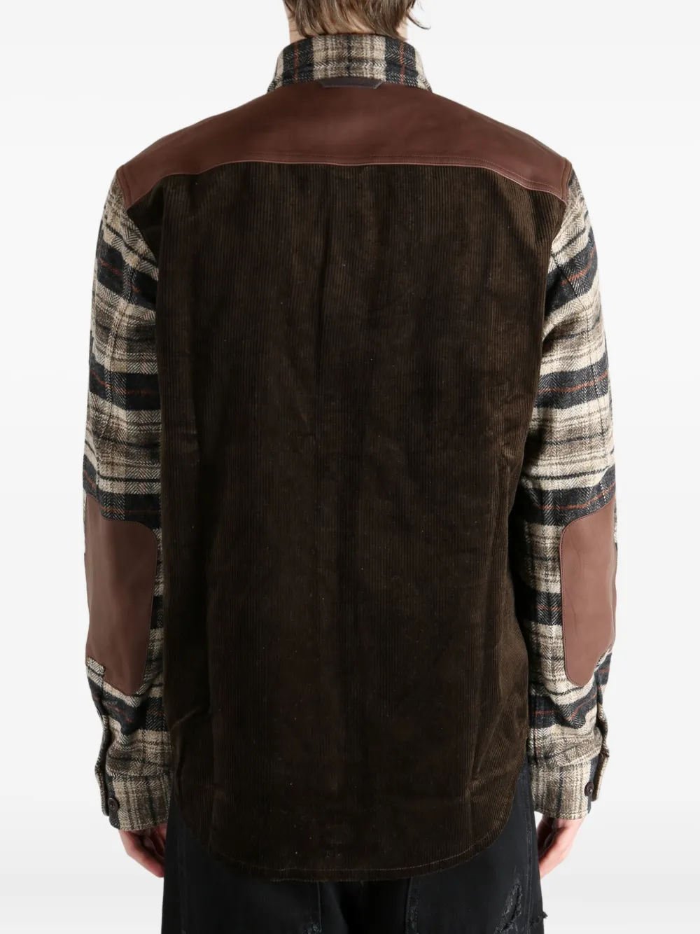 Junya Watanabe MAN Geruit katoenen overhemd Beige