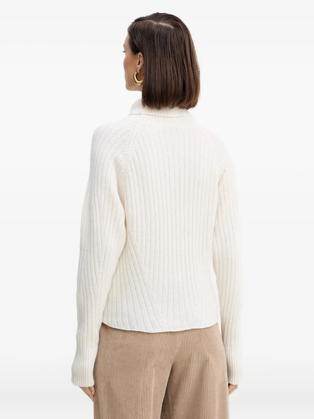  Simona Corsellini Turtleneck Ribbed Sweater - White 