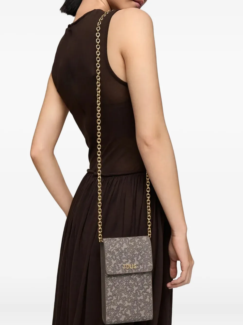 Tous Logo-pattern Shoulder Bag In Gray
