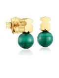 TOUS 18kt gold Icon Mesh Malachite earrings