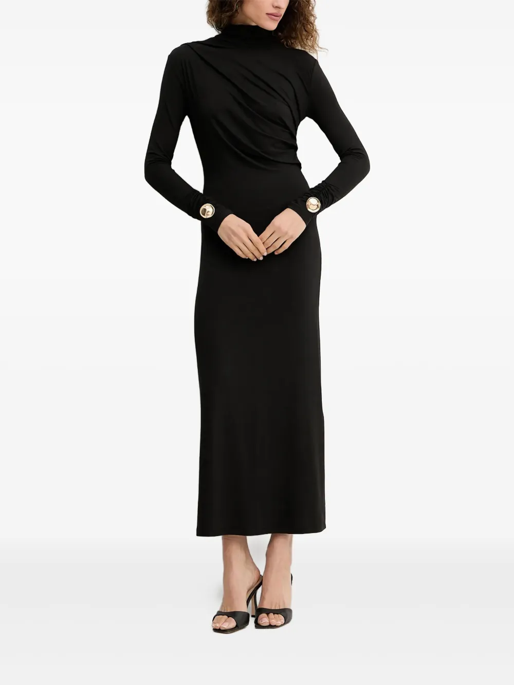 SIMONA CORSELLINI Verfraaide maxi-jurk - Zwart