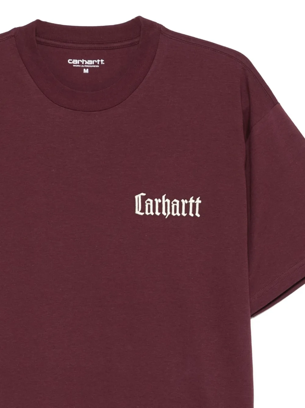 Carhartt Logo-embroidered T-shirt In Burgundy