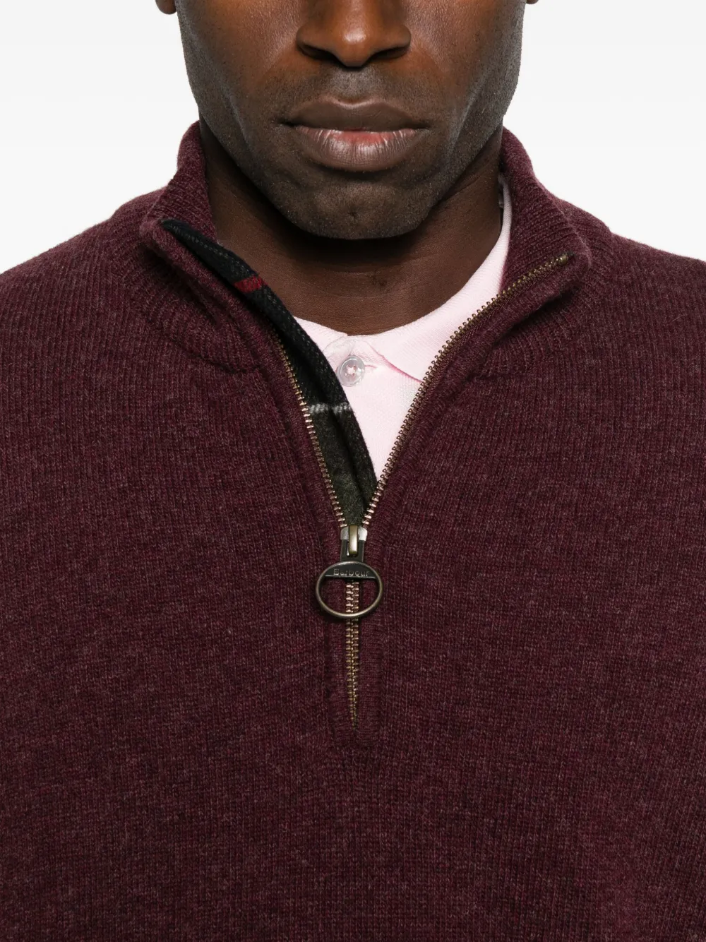 Barbour Trui met hoge hals Rood