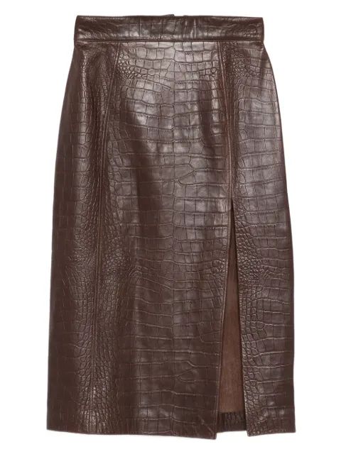 AMIRI jupe mi-longue à effet peau de crocodile
