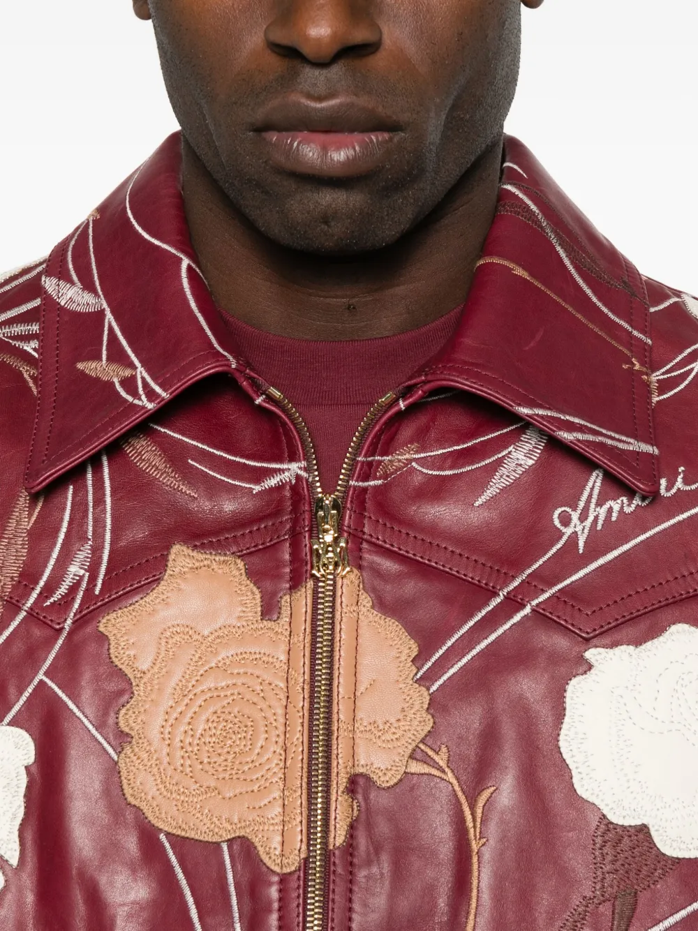 AMIRI Jack met geborduurde bloemen Rood