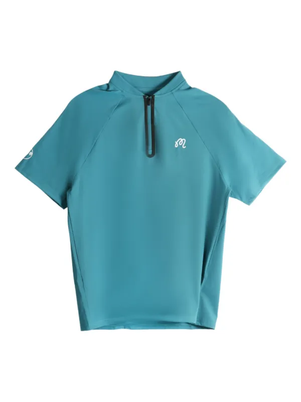 Malbon Golf half-zip short-sleeve Polo Shirt | Blue | FARFETCH