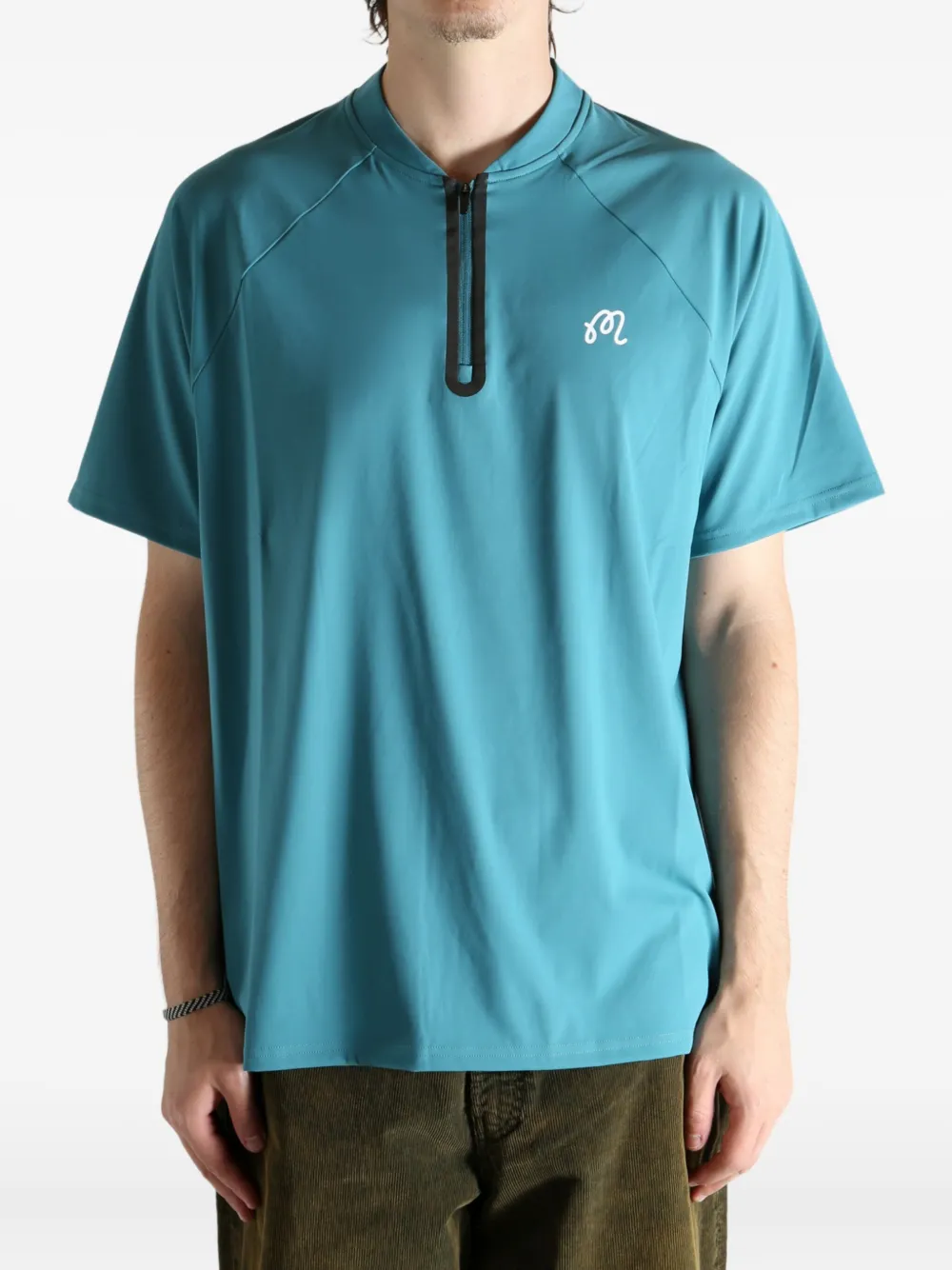 Malbon Golf Poloshirt met halve rits - Blauw