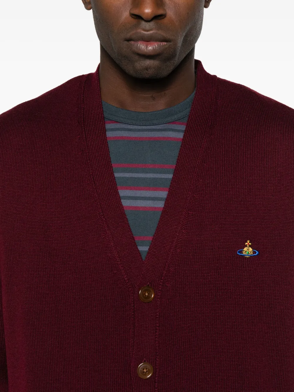 Vivienne Westwood Long-sleeved Knitted Cardigan In Red