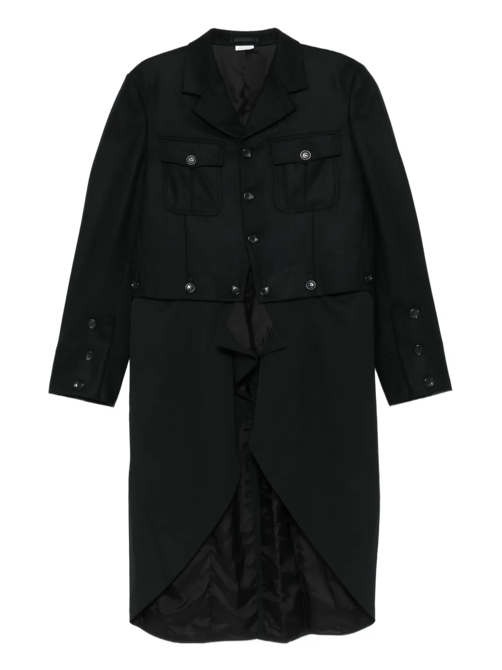 Comme des Garçons Homme Plus button-fastening flap-pocket coat | Black | Image 1