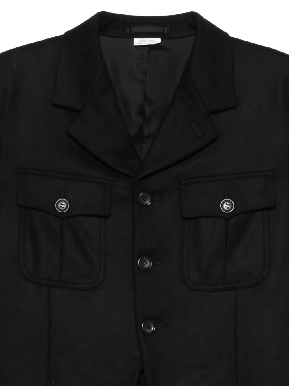 Comme Des Garçons Homme Deux Button-fastening Flap-pocket Coat In Black
