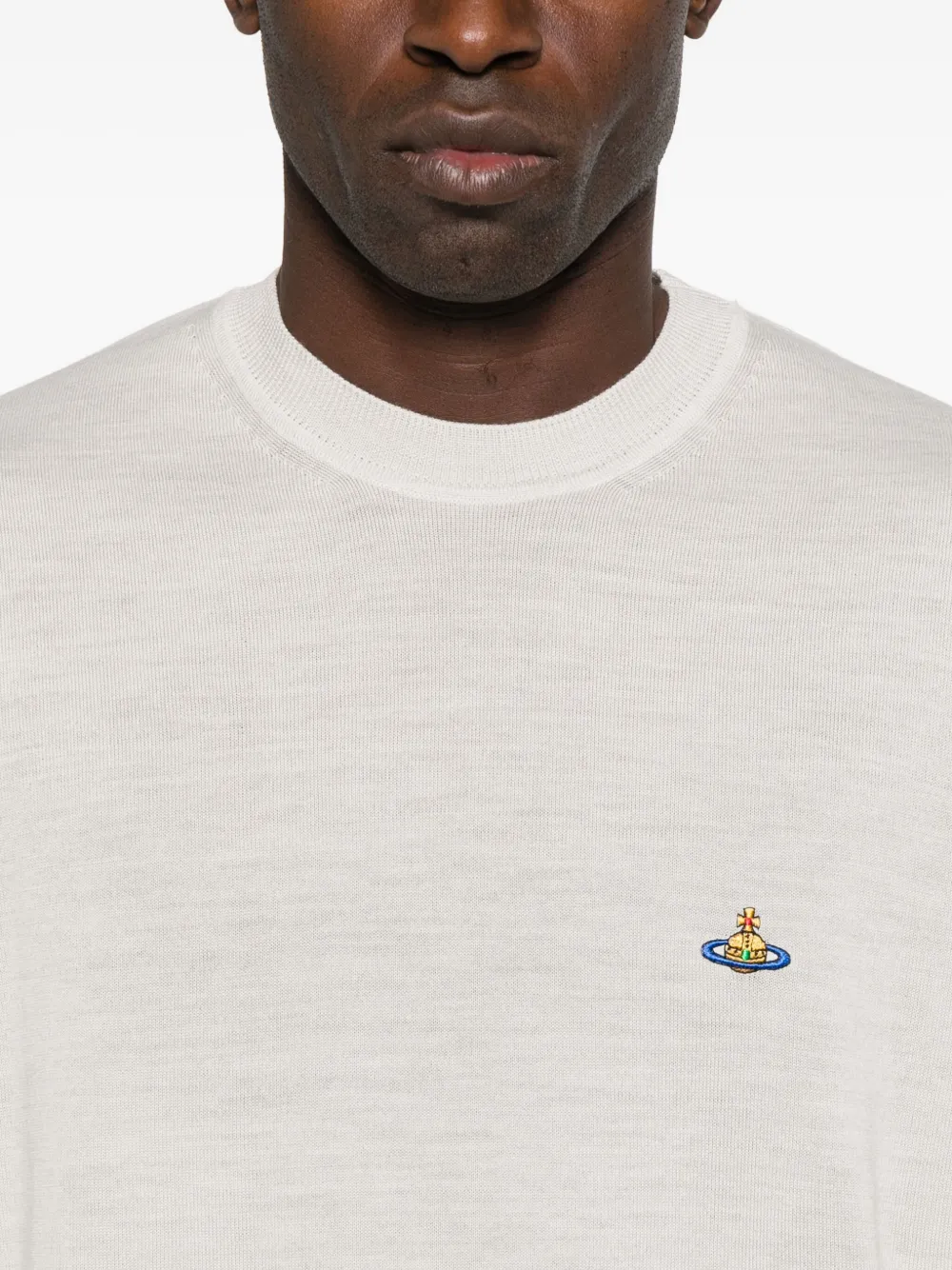Vivienne Westwood Orb-embellished Crew-neck Sweater In Gray